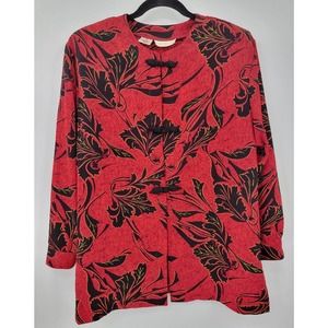 VTG CHE Studio Women's 12 Frog Closure Button Up Long Sleeve Blouse Jacket